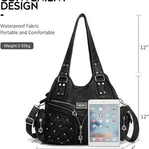 NWT Black Angel Barcelo purse.. comes with crossbody strap!